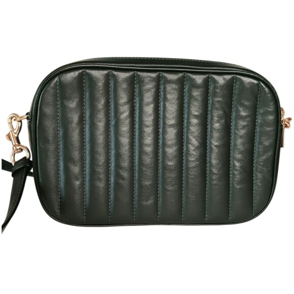 Coach Jes C1569 Green Puffy Linear Quilted Leather Crossbody Purse Camera Bag - Picture 4 of 16